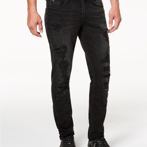 Men's Distressed Slim-Fit Tapered Jeans GUESS